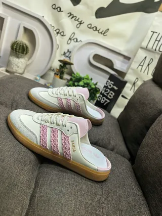 Adidas Samba Tênis Lifestyle Rosa com Listra Texturizada Slip-On 7