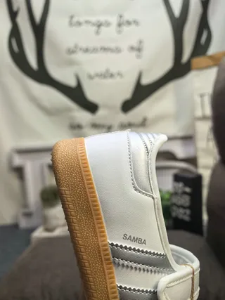 Adidas Samba White and Gray Lifestyle Sneakers 3