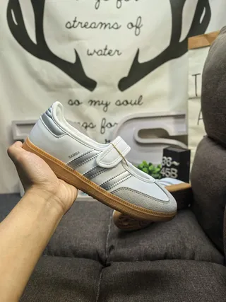 Adidas Samba White and Gray Lifestyle Sneakers 5