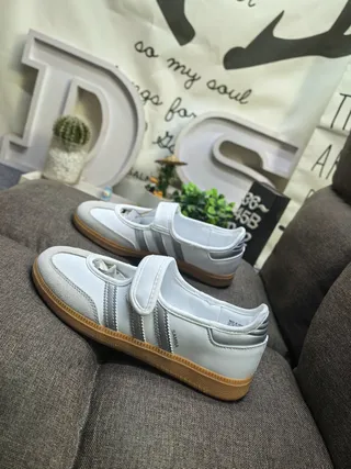 Adidas Samba White and Gray Lifestyle Sneakers 7