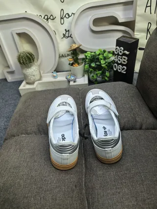 Adidas Samba White and Gray Lifestyle Sneakers 8
