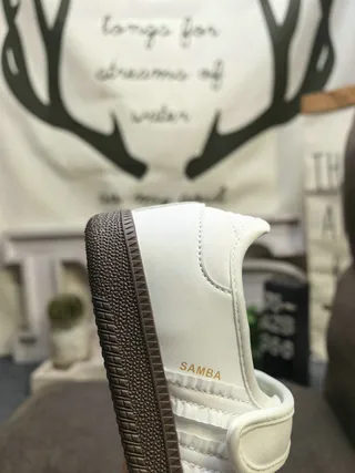Adidas Samba White and Gray Lifestyle Sneakers 3