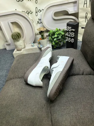 Adidas Samba White and Gray Lifestyle Sneakers 6
