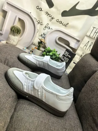 Adidas Samba White and Gray Lifestyle Sneakers 7