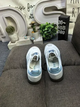 Adidas Samba White and Light Blue Lifestyle Sneakers 8
