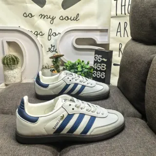 Adidas Samba White and Navy Lifestyle Sneakers