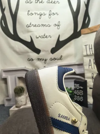 Adidas Samba White and Navy Lifestyle Sneakers 3