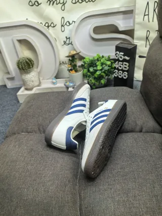 Adidas Samba White and Navy Lifestyle Sneakers 6