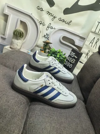 Adidas Samba White and Navy Lifestyle Sneakers 9