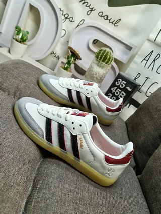 Adidas Samba White Black Red Gum Lifestyle Sneakers 7