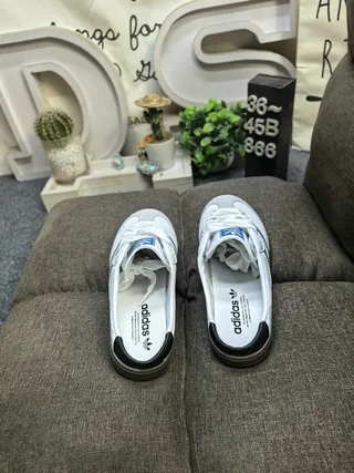 Adidas Samba White Gray Laceless Slip-On Lifestyle Sneakers 8