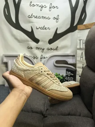 Adidas Samba Woven Beige Lifestyle Sneakers 5