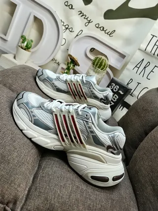 Adidas Chaussures Argent Noir Semelle Stratifiée Synthétique Cage Chunky 7