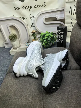 Adidas Silver White Quilted Metallic Upper Sculpted Multi-Layered Sole Chunky Sneakers 6