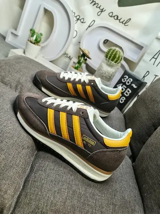 Adidas SL '72 Brown and Mustard Yellow Lifestyle Sneakers 7