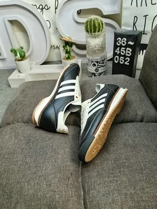 Adidas Spezial Black and White Leather Lifestyle Sneakers 6