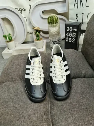 Adidas Spezial Black and White Leather Lifestyle Sneakers 10