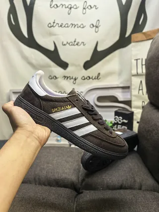 Adidas Spezial Brown and White Corduroy Lifestyle Sneakers 5