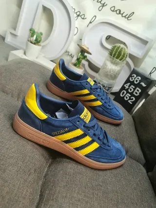 Adidas Spezial Navy and Yellow Suede Lifestyle Sneakers 9