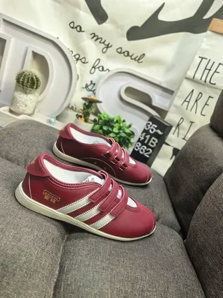 Adidas Spezial Red White Velcro Strap Closure Three-Stripe Side Panel Lifestyle Sneakers 9