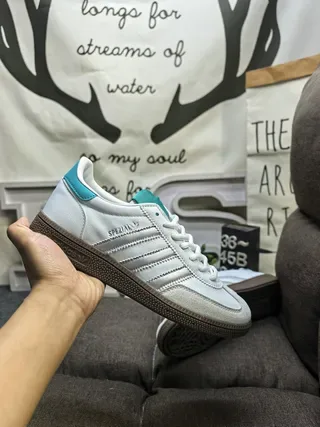 Adidas Spezial White and Turquoise Lifestyle Sneakers 5