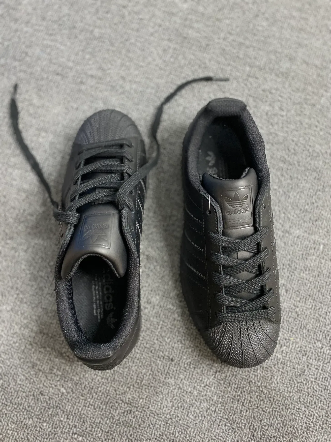 Adidas Superstar All-Black Leather Lifestyle Sneakers 2