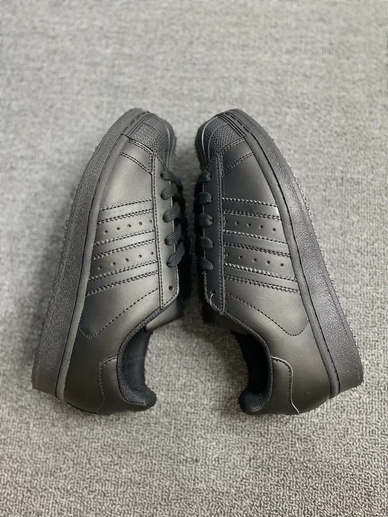 Adidas Superstar All-Black Leather Lifestyle Sneakers 3