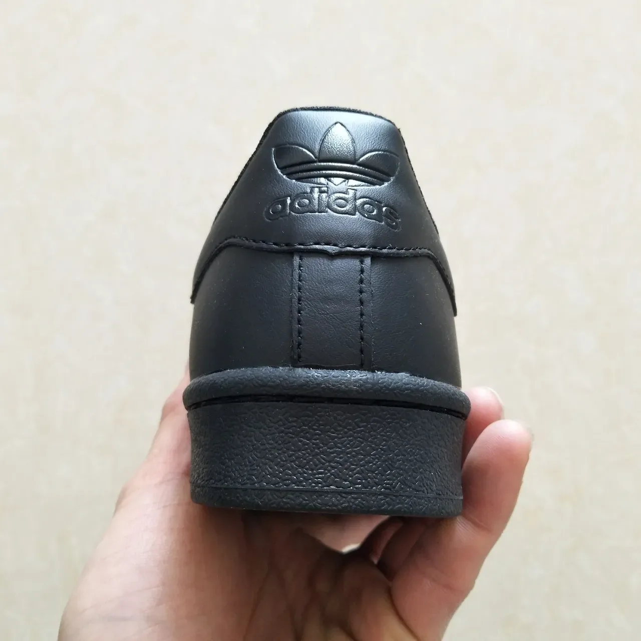 Adidas Superstar All-Black Leather Lifestyle Sneakers 17