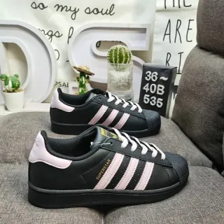 Adidas Superstar Black and Pink Lifestyle Sneakers