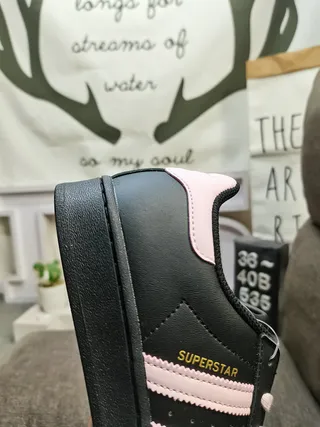 Adidas Superstar Black and Pink Lifestyle Sneakers 3