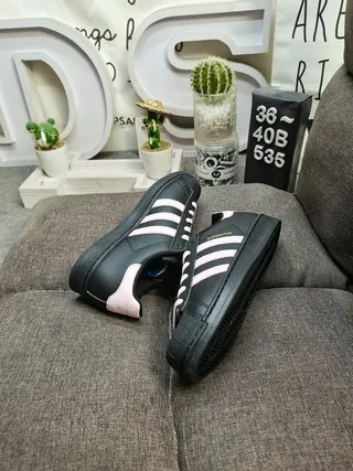 Adidas Superstar Black and Pink Lifestyle Sneakers 6