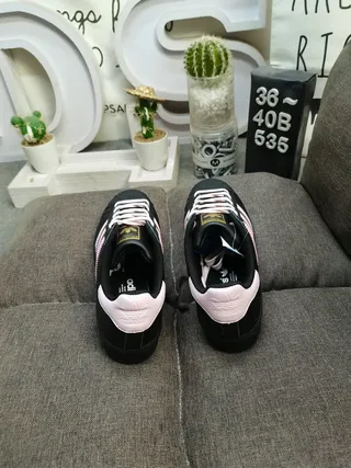 Adidas Superstar Black and Pink Lifestyle Sneakers 8