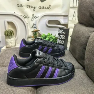Adidas Superstar Black and Purple Lifestyle Sneakers
