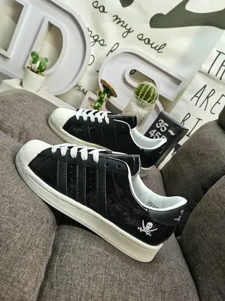 Adidas Superstar Black White Shell Toe Three Stripes Lifestyle Sneakers 7