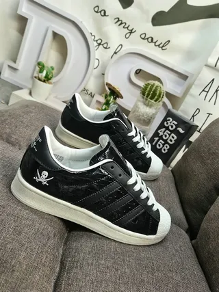 Adidas Superstar Black White Shell Toe Three Stripes Lifestyle Sneakers 9