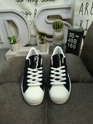 Adidas Superstar Black White Shell Toe Three Stripes Lifestyle Sneakers 10