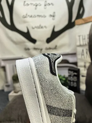 Adidas Superstar Crystal-Embellished White Lifestyle Sneakers 3