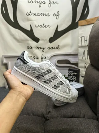 Adidas Superstar Crystal-Embellished White Lifestyle Sneakers 5