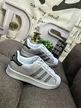 Adidas Superstar Crystal-Embellished White Lifestyle Sneakers 9