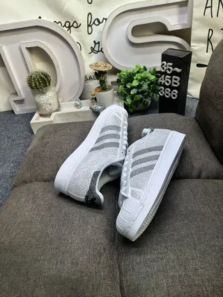 Adidas Superstar Crystal-Embellished White Lifestyle Sneakers 6