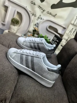 Adidas Superstar Crystal-Embellished White Lifestyle Sneakers 7