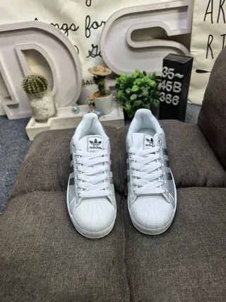 Adidas Superstar Crystal-Embellished White Lifestyle Sneakers 10