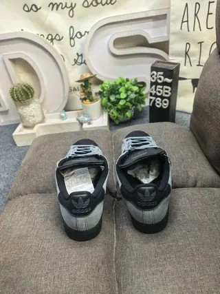 Adidas Superstar Gray and Black Lifestyle Sneakers 8