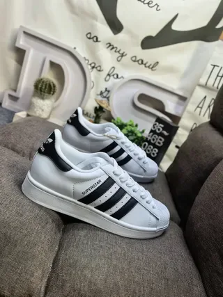 Adidas Superstar Gray Blue Low-Top Leather Upper Lifestyle Sneakers 9