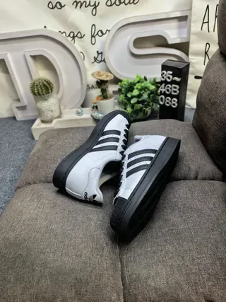 Adidas Superstar Gray Blue Low-Top Leather Upper Lifestyle Sneakers 16