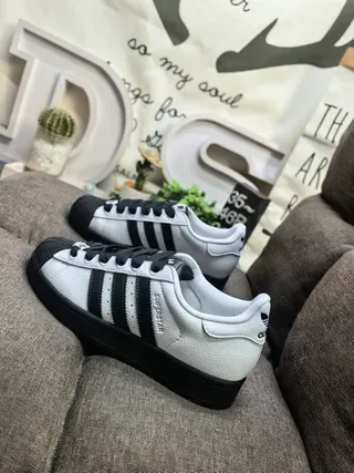 Adidas Superstar Gray Blue Low-Top Leather Upper Lifestyle Sneakers 17