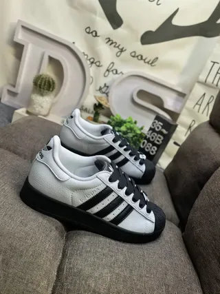 Adidas Superstar Gray Blue Low-Top Leather Upper Lifestyle Sneakers 19