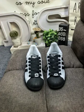 Adidas Superstar Gray Blue Low-Top Leather Upper Lifestyle Sneakers 20