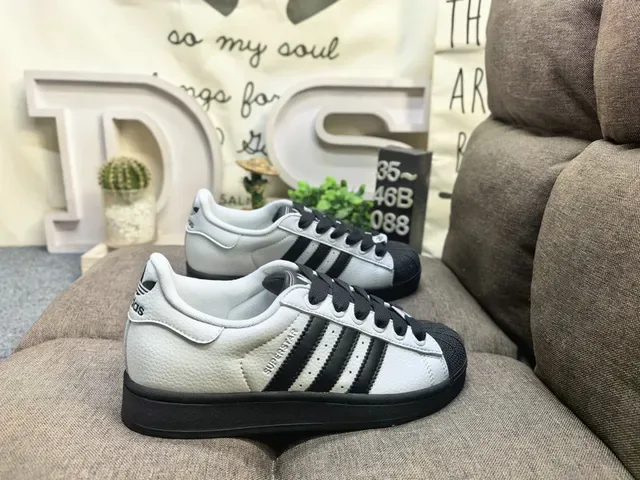 Adidas Superstar Gray Blue Low-Top Leather Upper Lifestyle Sneakers 21