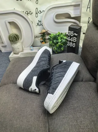Adidas Superstar Heathered Black and White Lifestyle Sneakers 6